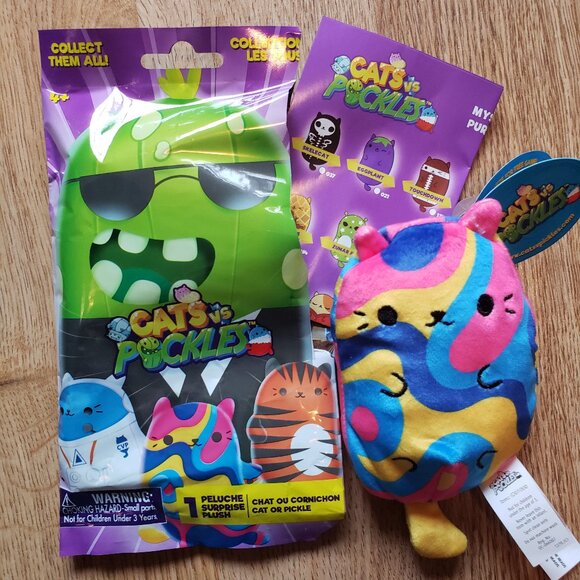 Cats Vs Pickles 4” Psychedeli-kitty Plush Bean Bag With Tags - Picture 1 of 1